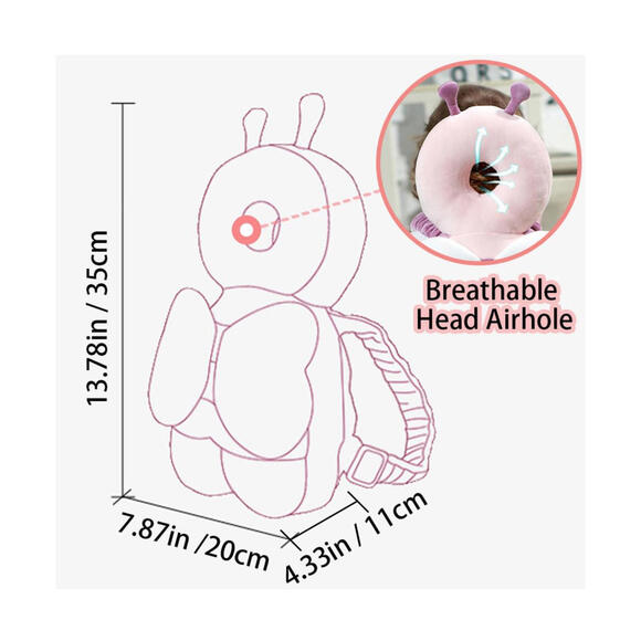 Plush Baby Dragon Support Pillow with Safety Straps For Fall Protection - Picture 6 of 6